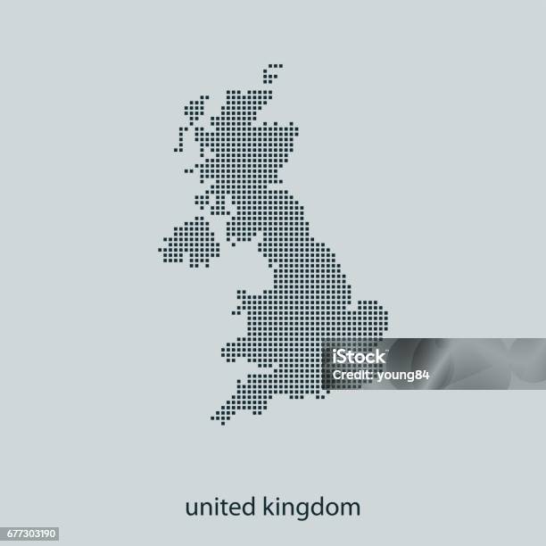 Ilustración de Mapa Del Reino Unido y más Vectores Libres de Derechos de Reino Unido - Reino Unido, Mapa, Pixelado