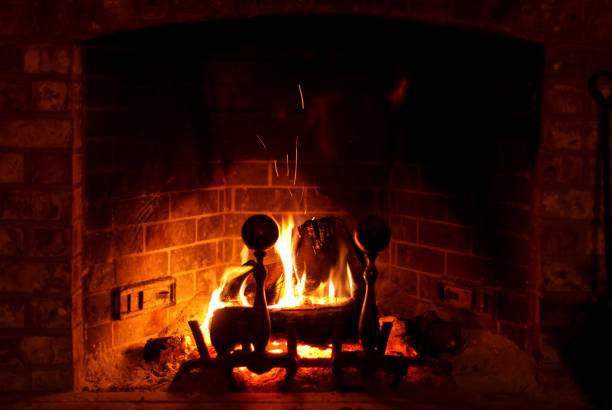 Abstract wood coals pattern burning hot in fire