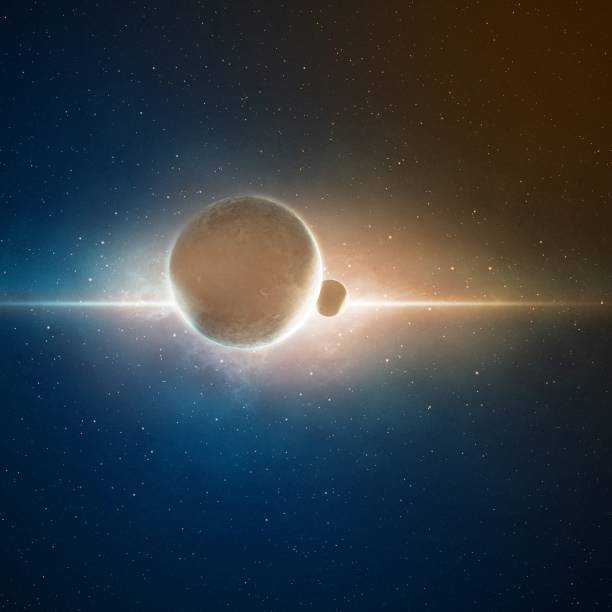 istock Secret Planet in Space - Atmosphere - Galaxy and Stars - Astronomy - Stars ans Moon behind 677340358