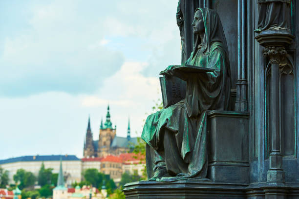 Prague, Czech - Oct 20, 2006: Old Town Square is an historic square in the Old Town quarter of Prague, the capital of the Czech Republic. The square's center is home to a statue of religious reformer Jan Hus, who was burned at the stake in Konstanz for his beliefs.