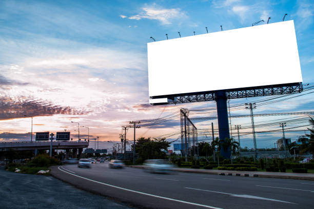 Blank billboard for outdoor advertising stock photo