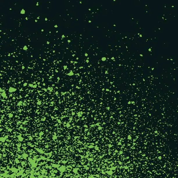 Vector illustration of Colorful acrylic paint splatter on black background. Neon spray