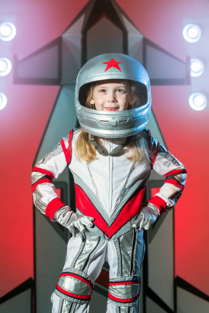 istock Cheerful Little Girl Cosmonaut 677452000