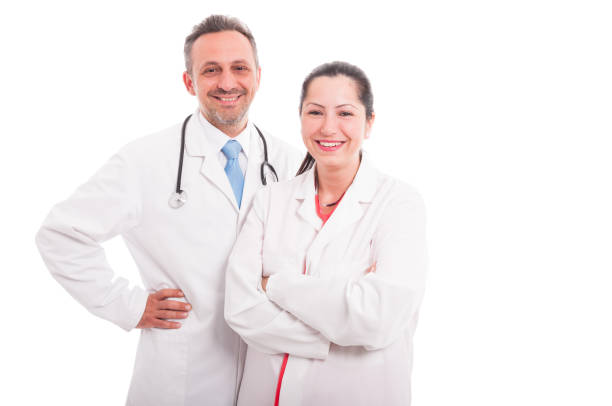 istock Portrait of two smiling medical workers 677465976