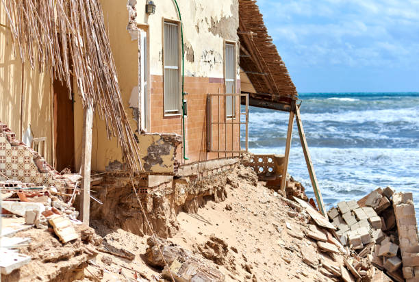 istock Damaged beach houses. Spain 677482050