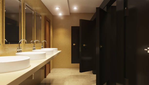 istock Public restroom in a city apartment. 3D Render 677494748