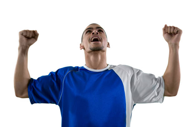 istock Football player celebrating his victory 677519892