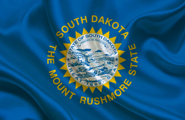 istock Waving South Dakota State flag 677521258