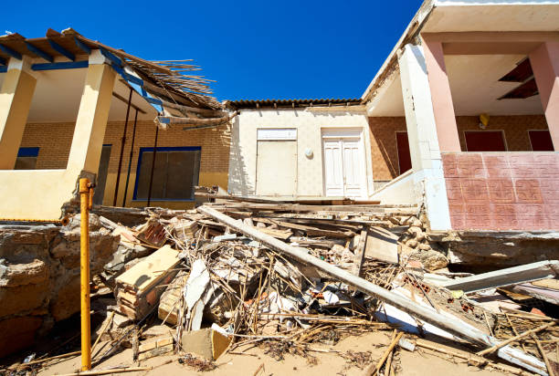 istock Damaged beach houses. Spain 677531800