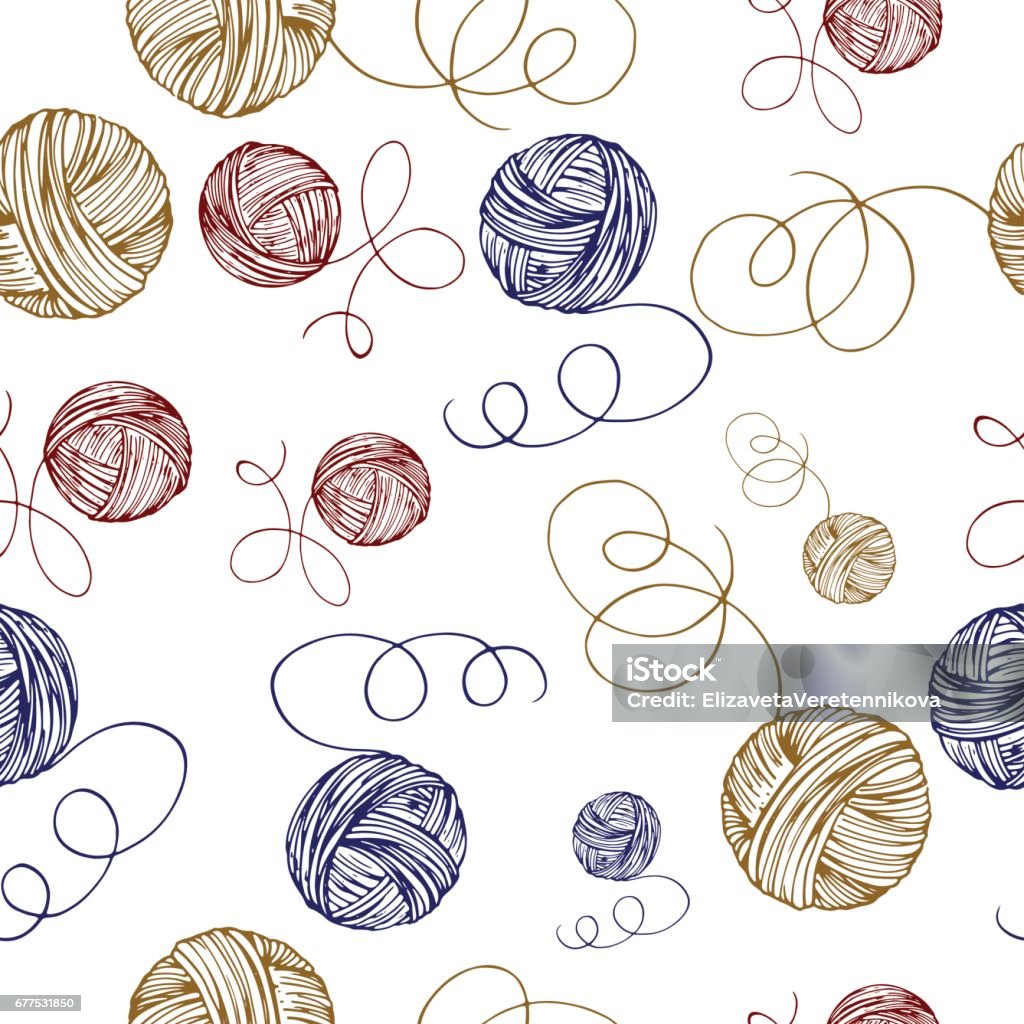 Thread Shape Designs Thread Pattern Stock Illustration - Download Image Now - Skein, Art ...