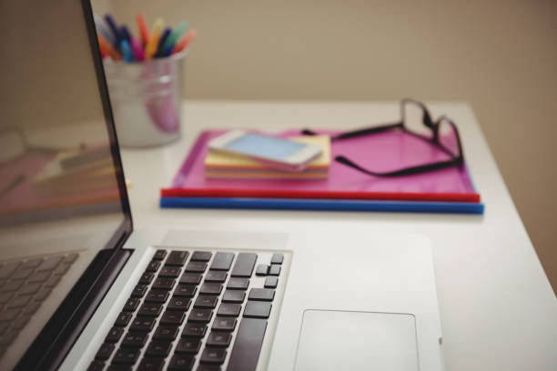 istock Close up of laptop by files 677573106
