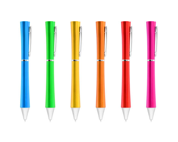 istock Colorful pens collection on isolated background with clipping path. 677593832