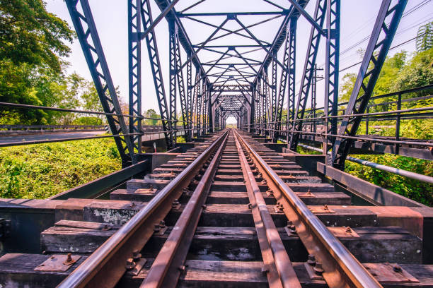 istock view of railroad iron bridge 677602308