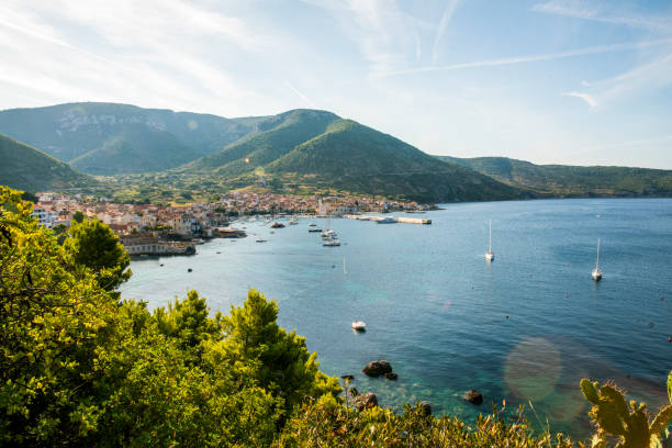 istock Bay and coastal town in Dalmatia 677607294