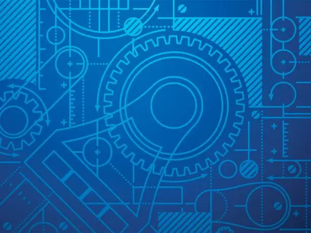Vector illustration of Technical Blueprint Abstract Background