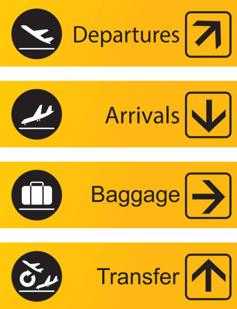 tablica odlotów - arrival stock illustrations