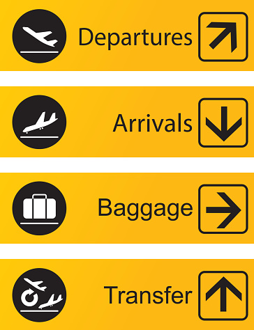 Departure Pictogram Airport Arrival Airplane Plane Aircraft Vector Free ...
