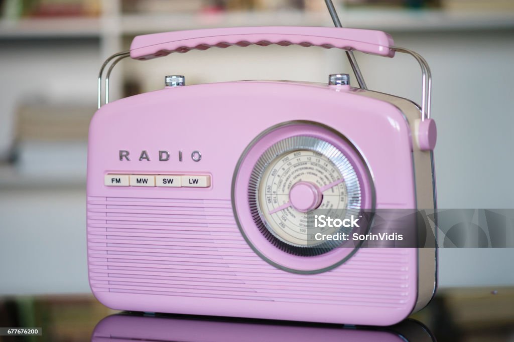 Vintage Pink Radio Stock Photo - Download Image Now Pink Color, Radio, Antenna - Aerial - iStock