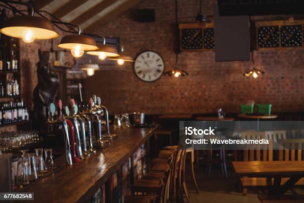Bar Counter At Pub Stock Photo - Download Image Now - Pub, Bar Counter, Bar - Drink Establishment