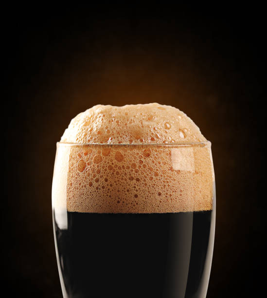 Dark beer with clipping path stock photo