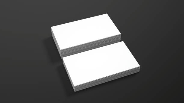 istock Business card template on black background. High resolution 3d render. Personal branding mockup template. Soft shadow. 677701610