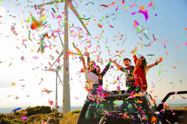 istock While young people are having fun with colorful papers 677701688