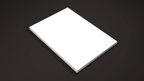 białe arkusze papieru a4 na czarnym tle. renderowanie 3d o wysokiej rozdzielczości. szablon wizualizacji marki osobistej. miękki cień. - stationary paper white note pad zdjęcia i obrazy z banku zdjęć