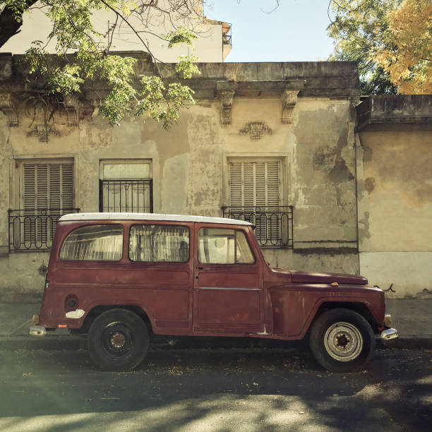 istock Old car parked in the street 677785872