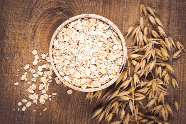 istock Oatmeal and oatmeal. Close up. 677787812