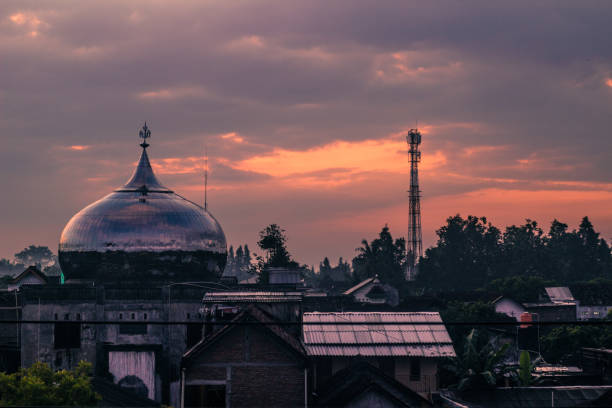 istock Sunrise on a village 677789646