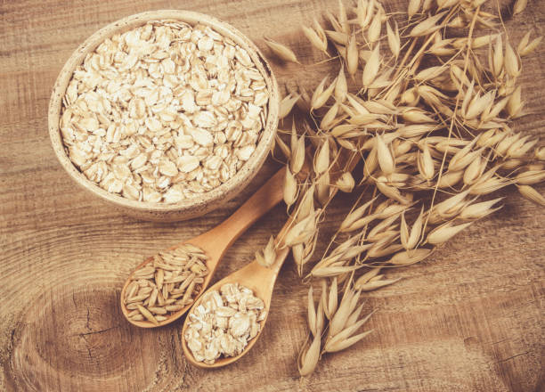 istock Oatmeal and oatmeal. Close up. 677802450