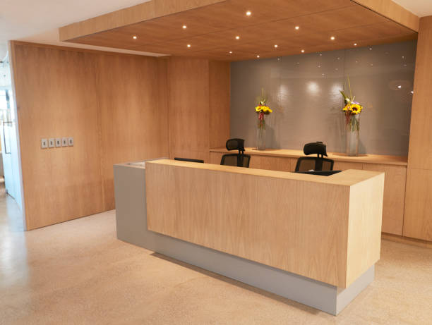 istock Reception Area Of Modern Office With No People 677806624