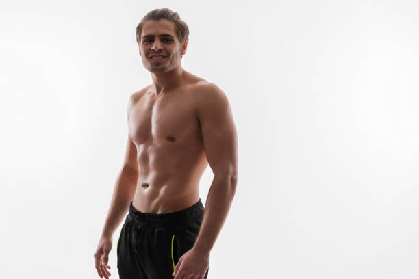 istock Naked handsome man portrait 677813062