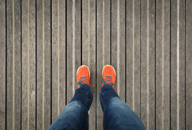 istock Orange sports shoes 677850884
