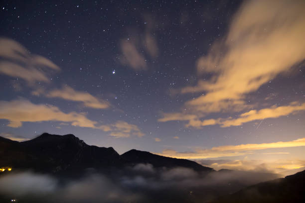 istock Landscape at night, with stars 677872106