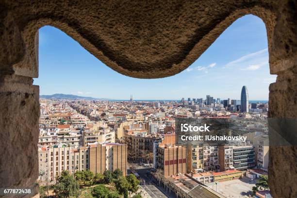 View Of Barcelona From Tower Of Sagrada Familia Stock Photo - Download Image Now - Horizontal, No People, Photography