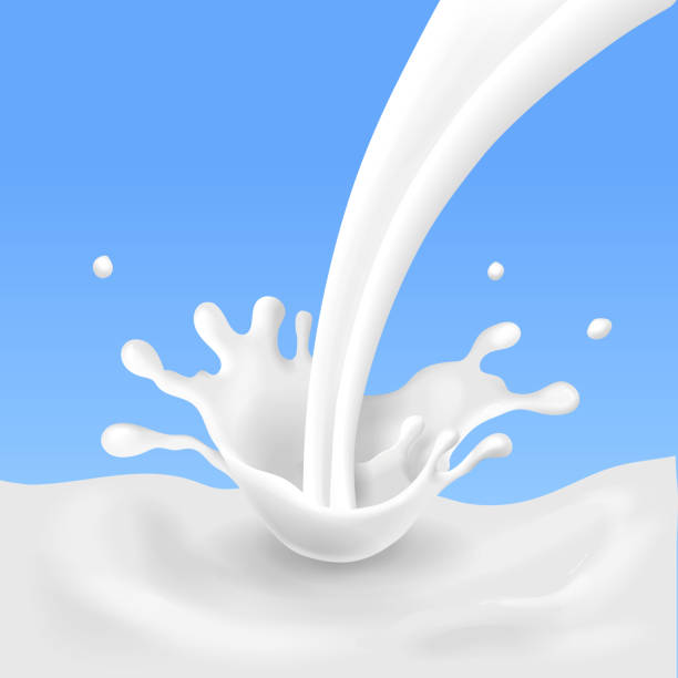 ilustraciones, imágenes clip art, dibujos animados e iconos de stock de un chorrito de leche. ilustración de vector. - healthy eating backgrounds freshness luxury