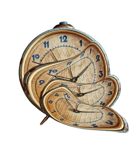 istock Liquid and flexible time concept.Surreal Alarmclock transforming on white background. 677905576