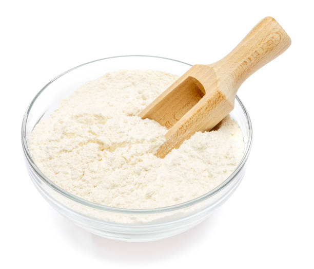 istock Glass bowl of wheat flour 677921136