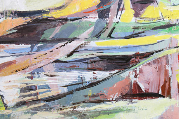istock Multicolored background. Texture painting. Abstract art background. Acrylic on canvas. Rough brushstrokes of paint. 677952588