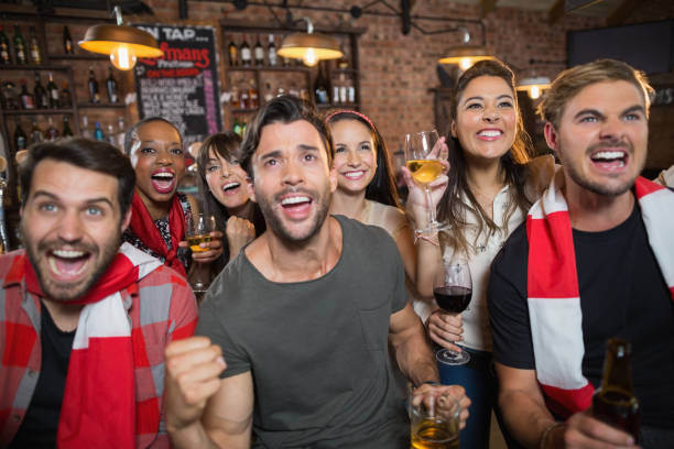 istock Cheerful friends enjoying in pub 677954444
