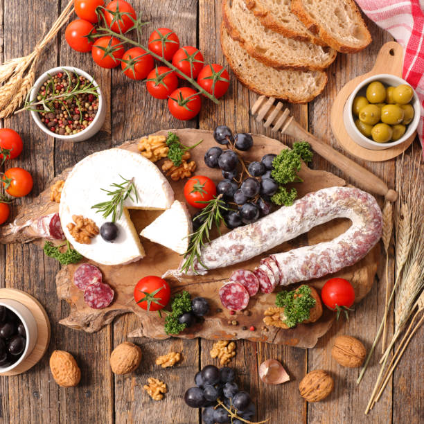 istock camembert and salami composition 677982286