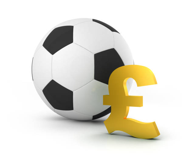 istock Soccer ball with pound symbol 678075548