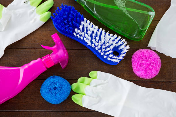 istock Close-up of cleaning equipment on table 678076044