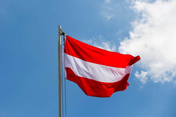istock National flag of Austria on a flagpole 678077074