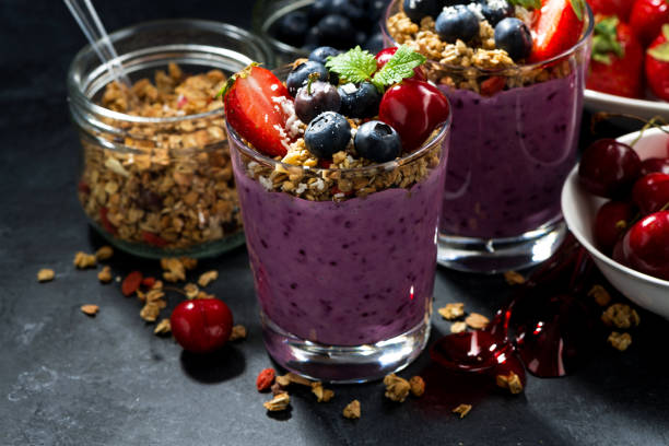 istock healthy dessert with fresh berries and granola 678081500