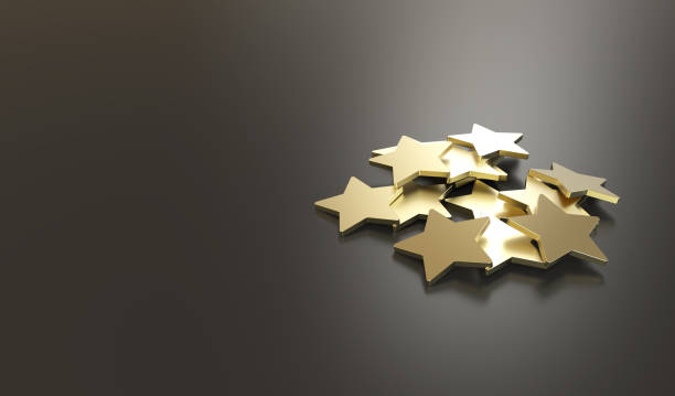 doskonała obsługa klienta złote gwiazdy - star shape service perfection gold zdjęcia i obrazy z banku zdjęć