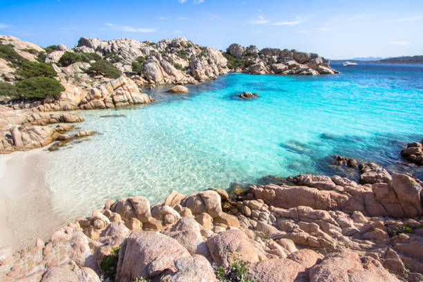 Beach of Cala Coticcio, Sardinia, Italy stock photo