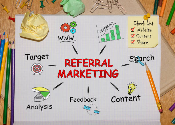 istock Notebook with Toolls and Notes about Referral Marketing,concept 678102920