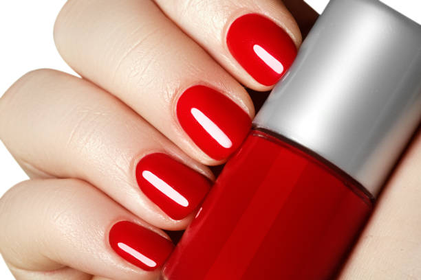 istock Manicure. Beautiful manicured woman's hands with red nail polish 678103588